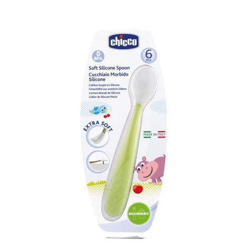 CHICCO Szilikon kanál Soft 6m+ - zöld