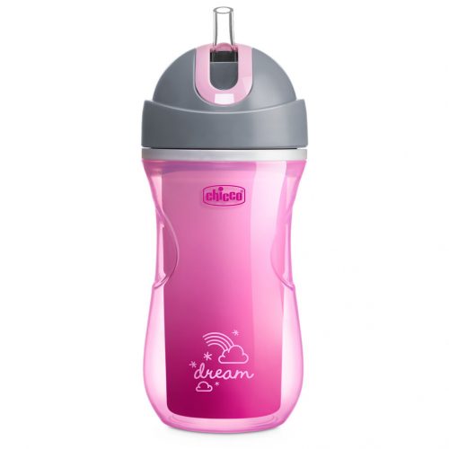 CHICCO Sport termo bögre szívószállal 266 ml rózsaszín 14m+