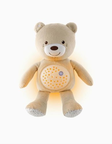 CHICCO Medvídek uspáváček s projektorem a hudbou Baby Bear First Dreams neutral béžová 0m+