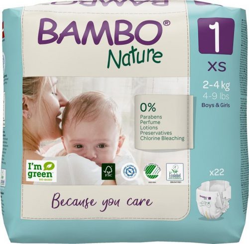 BAMBO Nature Egyszer használatos pelenkák 1 XS (2-4 kg) 22 db