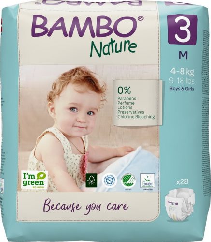 BAMBO Nature eldobható pelenkák 3 M (4-8 kg) 28 db