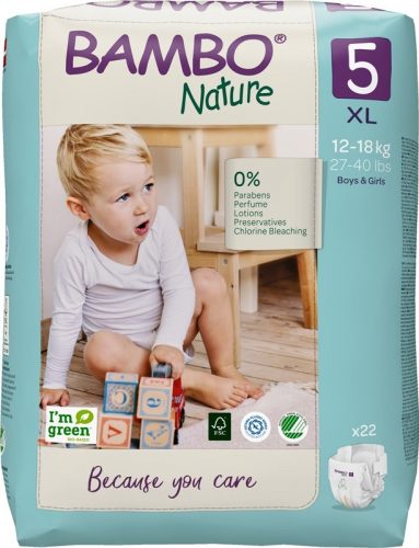 BAMBO Nature eldobható pelenkák 5 XL (12-18 kg) 22 db