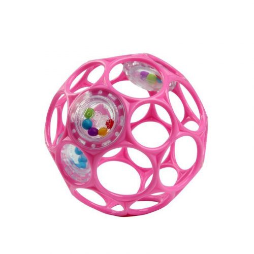 OBALL játék RATTLE 10cm dark pink 0hó+