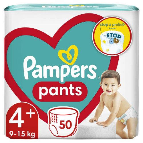 PAMPERS Active Baby-Dry Pants eldobható pelenkanadrág 4+ (9-15 kg) 50 db - JUMBO PACK