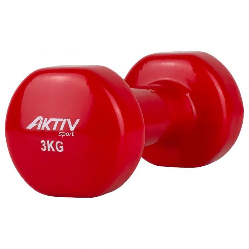 Kézisúlyzó vinyl Aktivsport 3 kg piros