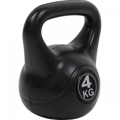 Aktivsport kettlebell 4 kg műanyag bevonattal fekete