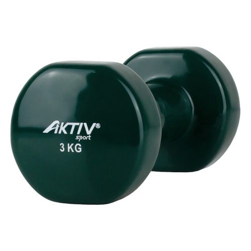 Kézisúlyzó vinyl Aktivsport 3 kg zöld