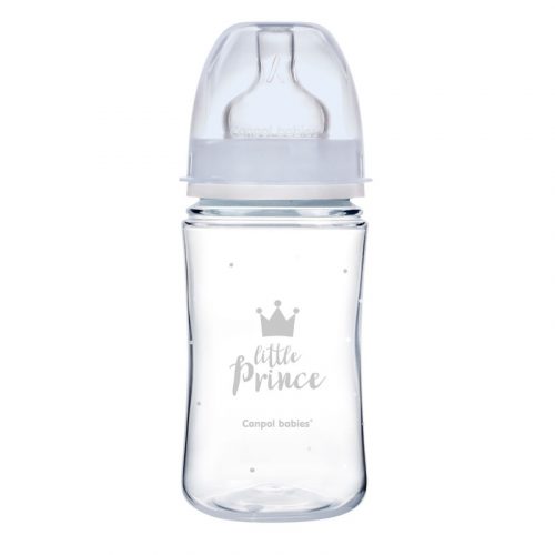 CANPOL BABIES Széles szájú palack Royal Baby 240 ml kék