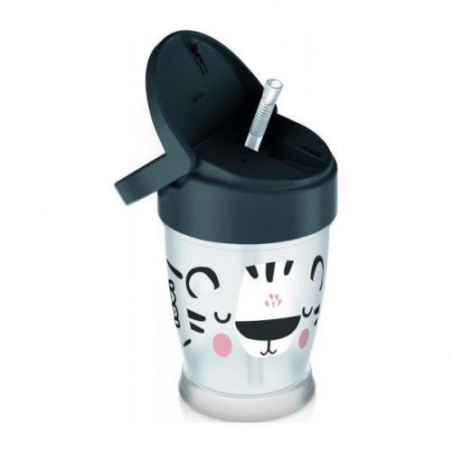 LOVI My Cup szívószállal Salt&Pepper Junior 250 ml-es bögre