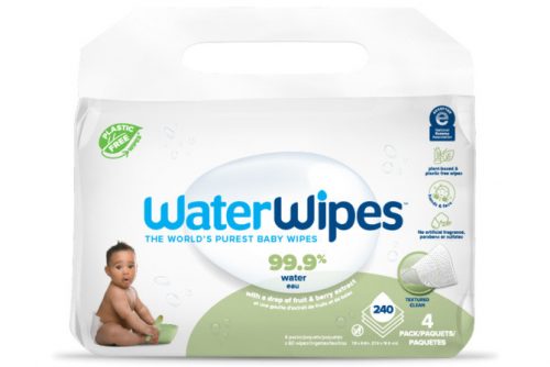 4x WATERWIPES Nedves törlőkendők, műanyagmentes Soapberry 60 db ( 240 db )