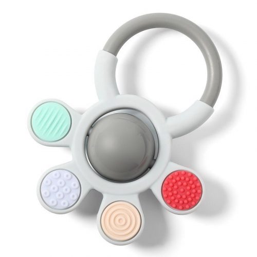 BABYONO Silicone Ortho Teether csörgővel 0m+