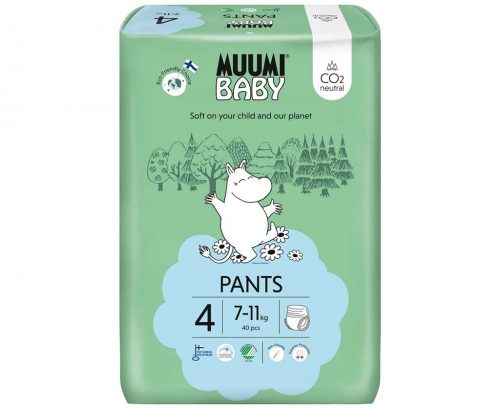 MUUMI Baby Pants 4 Maxi 7-11 kg (40 db), öko-nadrág pelenkák