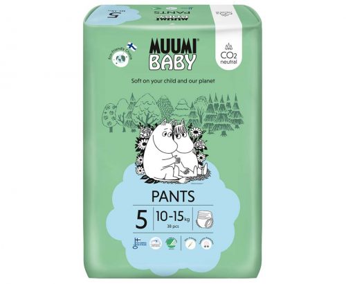 MUUMI Baby Pants 5 Maxi+ 10-15 kg (38 db), lábas ökopelenka