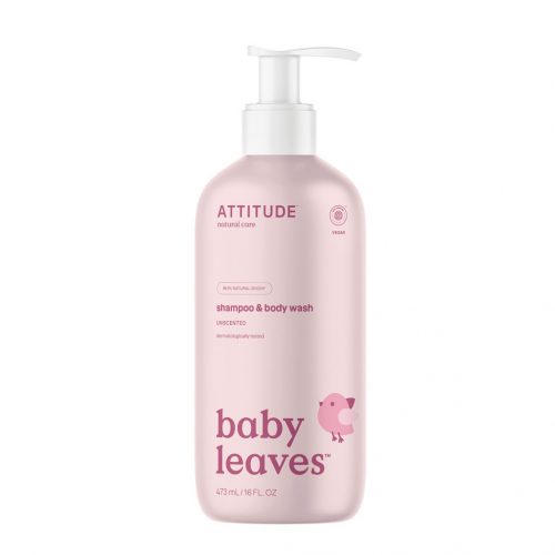 ATTITUDE Baby testszappan és sampon 2in1 Baby levelek illatmentes 473 ml