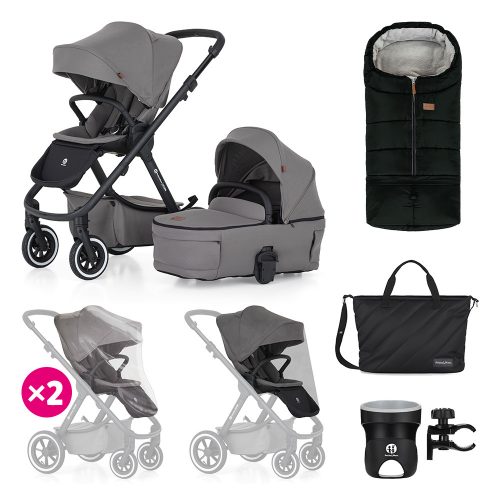 PETITE&MARS Kombinált babakocsi ICON 2in1 Dove Grey XXL AIR