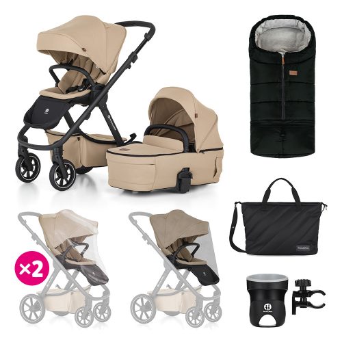 PETITE&MARS Kombinált babakocsi ICON 2in1 Mocha Beige XXL RWS