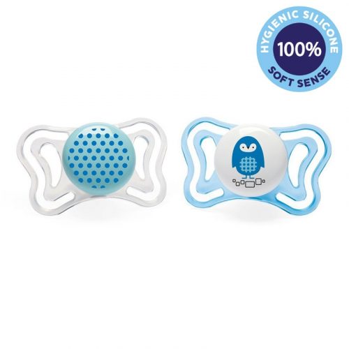 CHICCO Physio Light szilikon fiú cumi - pöttyös/pingvin 2 db, 2-6 m+