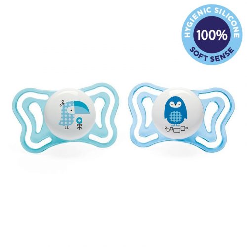 CHICCO Physio Light szilikon fiú cumi - tukán/pingvin 2 db, 2-6 m+