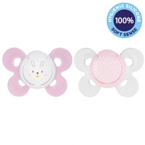 CHICCO Physio Comfort szilikon cumi lány - nyuszi/pöttyös 2 db, 0-6 m