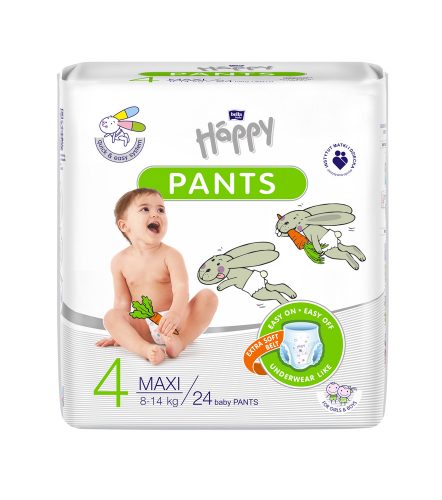 BELLA HAPPY Pants eldobható pelenkázó bugyi 4 Maxi (8-14 kg) 24 db