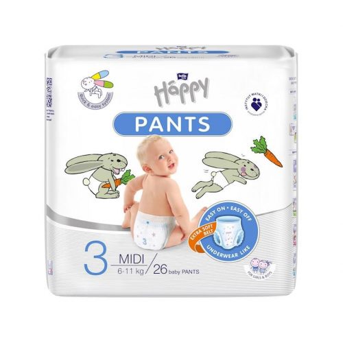 BELLA HAPPY Pants eldobható pelenkák 3 Midi (6-11 kg) 26 db