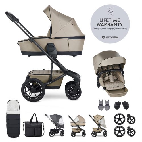 EASYWALKER Szett XXL kombinált babakocsi Harvey5 Air Premium Pearl Taupe kiegészítőkkel