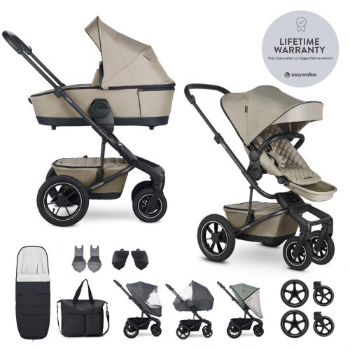 EASYWALKER Szett XXL kombinált babakocsi Harvey5 Air Premium Pearl Taupe kiegészítőkkel