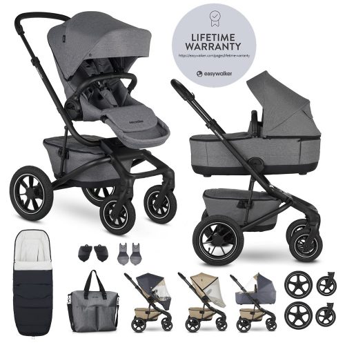 EASYWALKER Szett XXL kombinált babakocsi Jimmey Air Iris Grey kiegészítőkkel