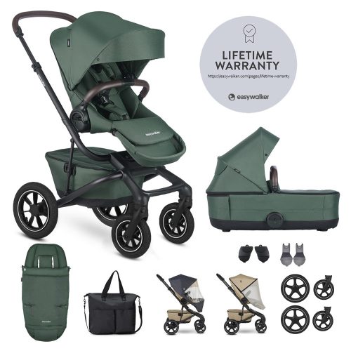 EASYWALKER Szett XXL kombinált babakocsi Jimmey Air Pine Green kiegészítőkkel