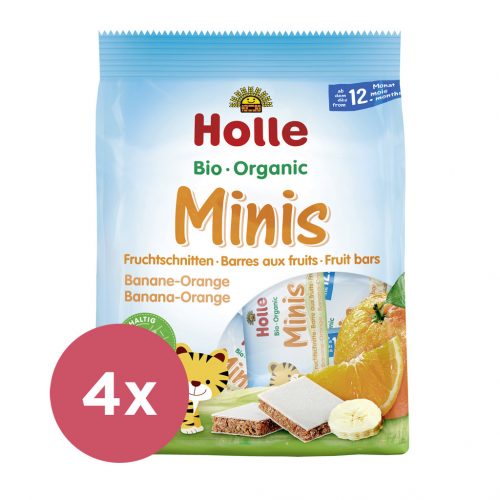 4x HOLLE Bio minis banán-narancs 100 g