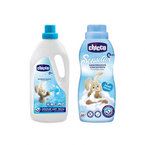 CHICCO Gyermek mosószer Sensitive 1,5 l + Avivage konc. Édes por 750 ml