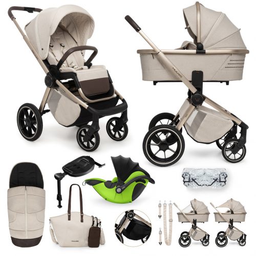 MUUVO Quick Boho Brown kombinált babakocsi szett 2in1 + KIDDY Evoluna i-size 2 + alaplap