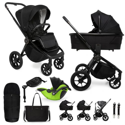 MUUVO Quick SE 2 Króm fekete kombinált babakocsi szett 2in1 + KIDDY Evoluna i-size 2 + alaplap