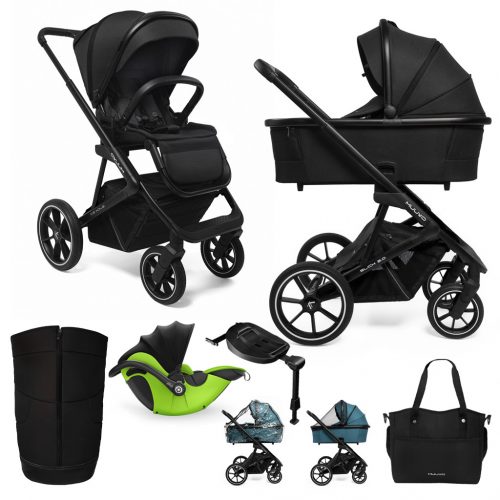 MUUVO Slick 2.0 babakocsi 2in1 Klasszikus fekete + KIDDY Evoluna i-size 2 + alaplap