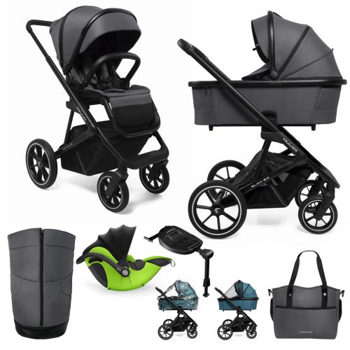 MUUVO Slick 2.0 kombinált babakocsi szett 2in1 Iron grafit + KIDDY Evoluna i-size 2 + alaplap