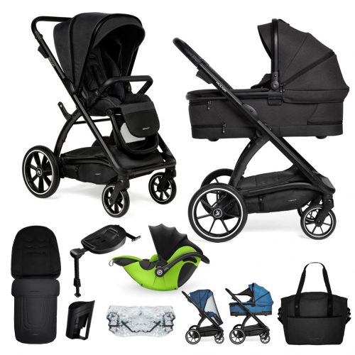 MUUVO Combination Trükk szett 2in1 Jet fekete + KIDDY Evoluna i-size 2 + alaplap