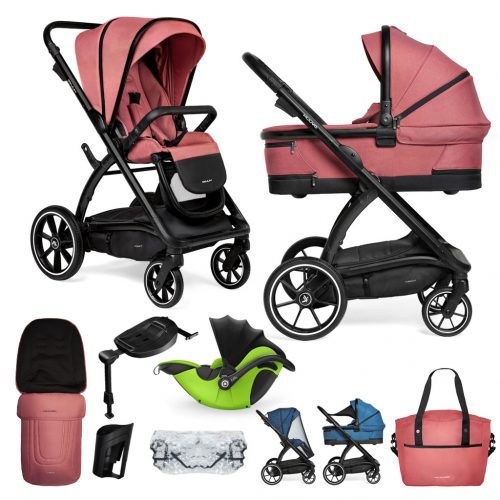 MUUVO Trükk szett 2in1 Tiszta rózsaszín + KIDDY Evoluna i-size 2 + alaplap