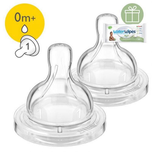 Philips AVENT SCF631/27 Classic szilikon etetőcumi 1 lyukú, 0 hó ++WW Soapberry 60db