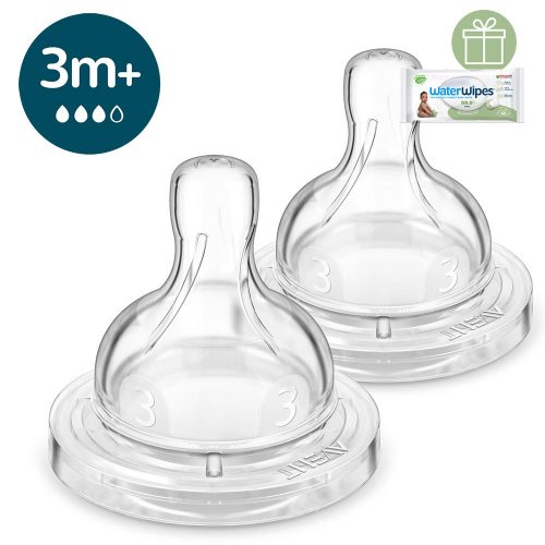 Philips AVENT SCY763/02 Etetőcumi Anti-colic közepes átfolyás 3hó+ 2 db+WW Soapberry 60db