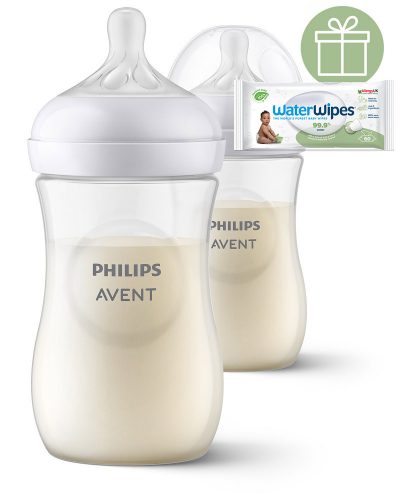 Philips AVENT SCY903/02 Natural Response cumisüveg 260 ml, 1hó+ 2 db+WW Soapberry 60db