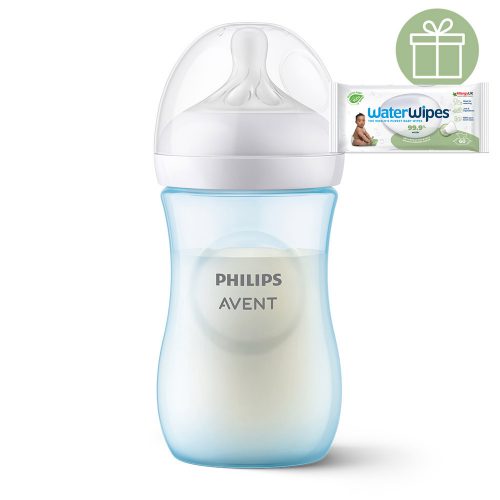 Philips AVENT SCY903/21 Natural Response cumisüveg 260 ml, 1hó+, kék+WW Soapberry 60db