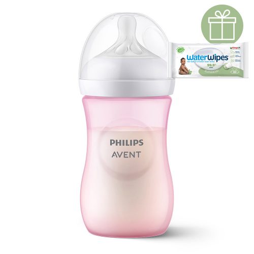 Philips AVENT SCY903/11 Natural Response cumisüveg 260 ml, 1hó+, rózsaszín+WW Soapberry 60db