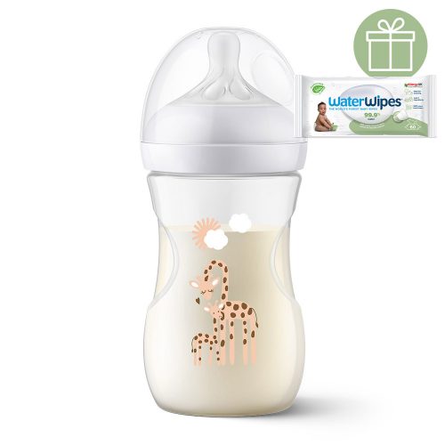 Philips AVENT SCY903/66 Natural Response cumisüveg 260 ml, 1hó+, zsiráf+WW Soapberry 60db