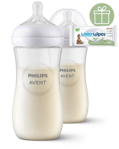 Philips AVENT SCY906/02 Natural Response cumisüveg 330 ml, 3hó+ 2 db+WW Soapberry 60db