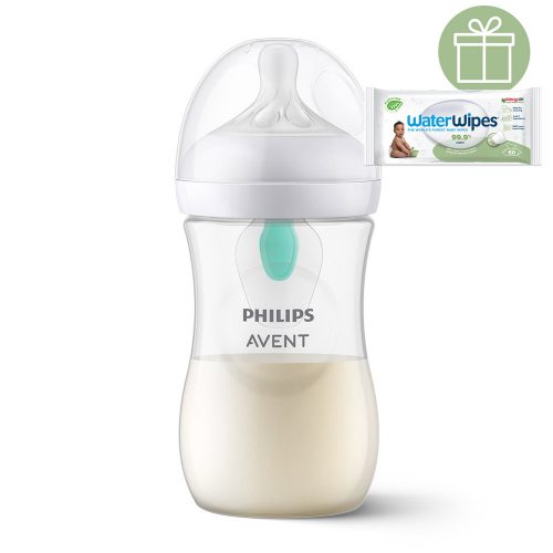 Philips AVENT SCY673/01 Natural Response cumisüveg AirFree szeleppel 260 ml, 1hó++WW Soapberry 60d