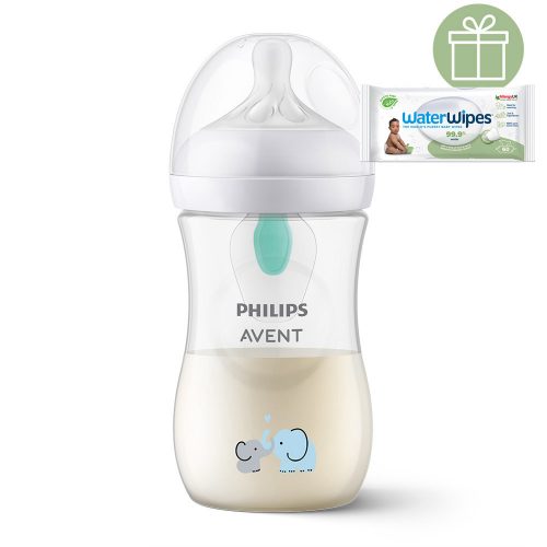 Philips AVENT SCY673/81 Natural Response cumisüveg AirFree 260 ml, 1hó+ elefánt+WW Soapberry 60db