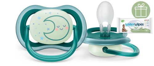 Philips AVENT SCF377/02 Játszócumi Ultra air éjszakai 6-18hó, 1db+WW Soapberry 60db