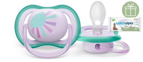 Philips AVENT SCF086/04 Játszócumi Ultra air Mintás 0-6hó napocska, 1 db+WW Soapberry 60db