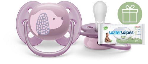 Philips AVENT SCF092/05 Játszócumi Ultrasoft Premium 6-18hó lila, 1 db+WW Soapberry 60db