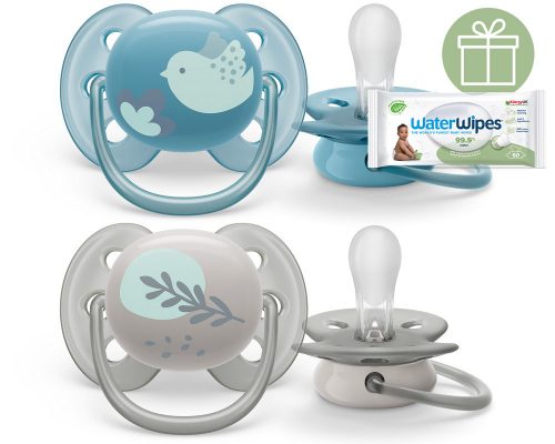 Philips AVENT SCF091/15 Játszócumi Ultrasoft Premium Állat 6-18hó fiús, 2 db+WW Soapberry 60db